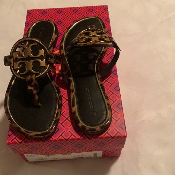 COPY - COPY - NIB Tory Burch Barbados Leopard Miller sandal - Picture 2 of 8